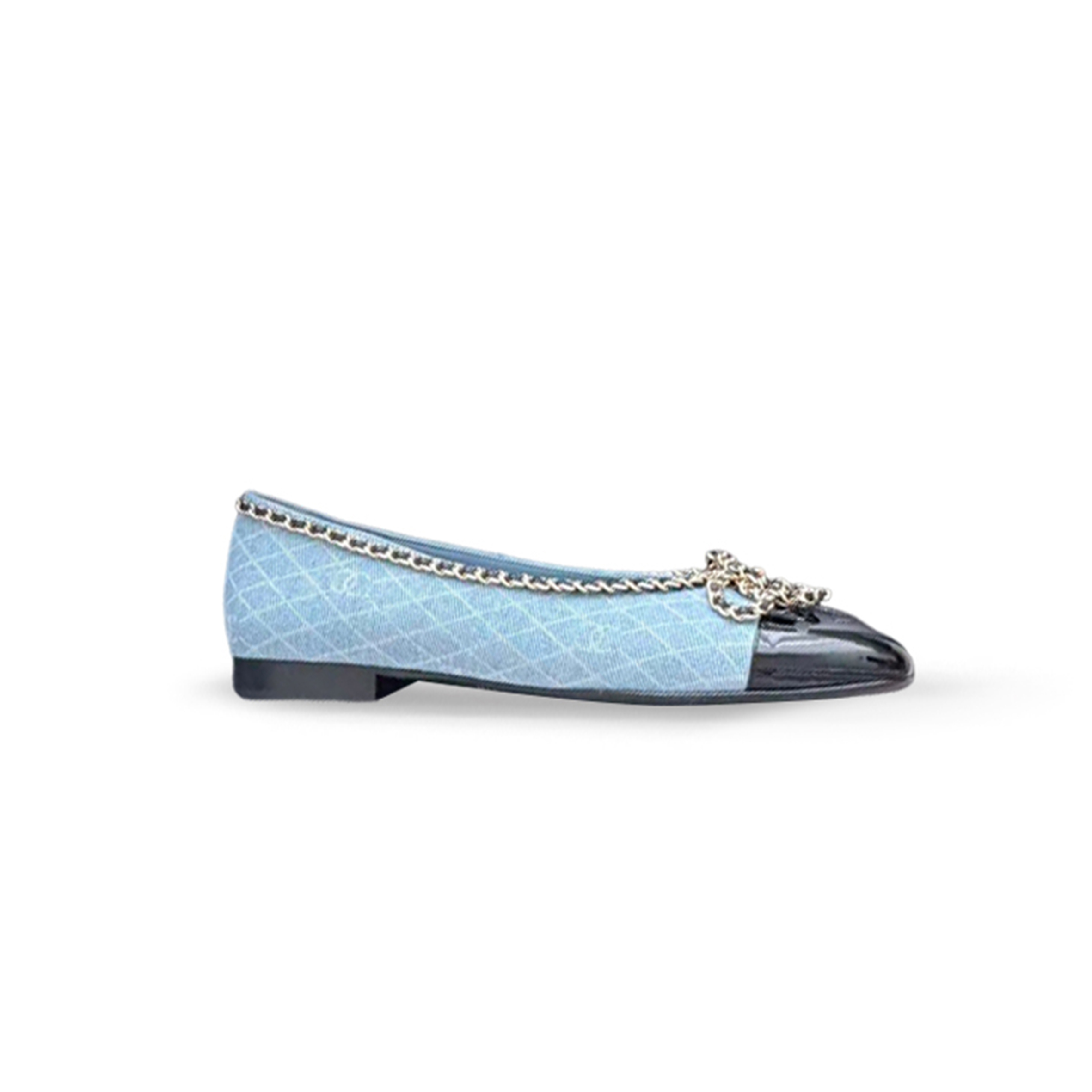 ch**el De*1m embroidered grosgrain cc cap toe ballerina